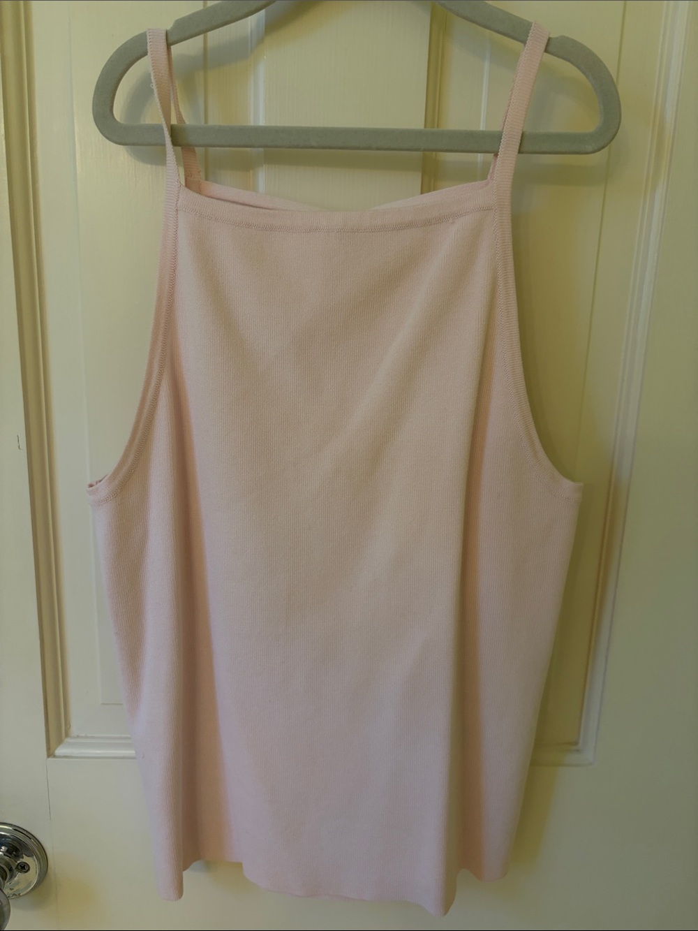 Zara Pale Pink Sleeveless Square-Neck Tank Top